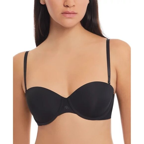 Lauren Ralph Lauren Smoothing Strapless Bra 4L0056 Black Size 36DD MSRP $68 - Picture 1 of 2